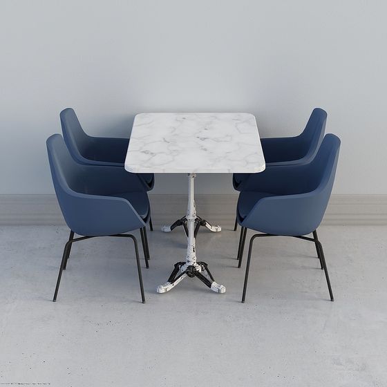 Urban Corner Table and Chairs 3D model