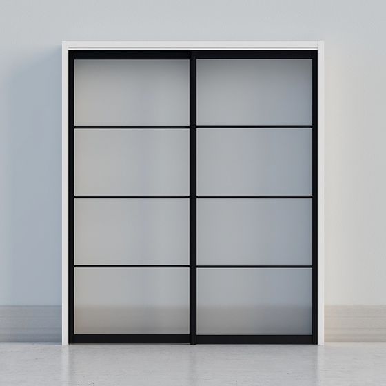 современная двойная дверь с окнами