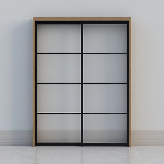 Modern Glass Sliding Door 3D model