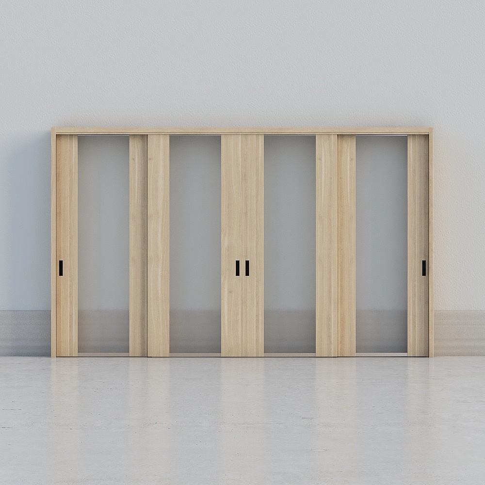 modern wooden windowed sliding door