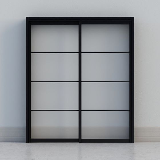 Elegant Glass Sliding Door 3D model for Modern Spaces