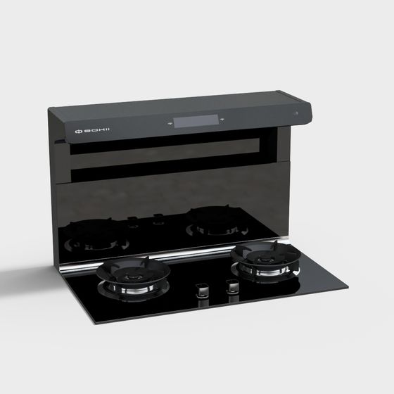 Sleek Integrated Kitchen Stove 3D model