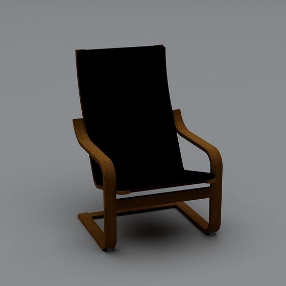 Elegant Wooden Lounge Chair 3D model for Modern Spaces