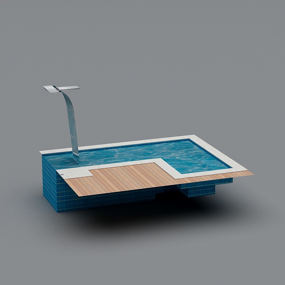 Low-Polygon Modern Pool 3D model