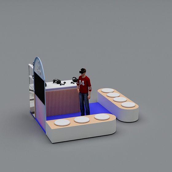 Futuristic Low-Poly Display Area 3D model