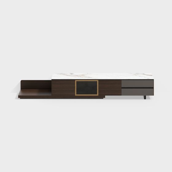 Stylish TV Stand 3D model for Contemporary Interiors