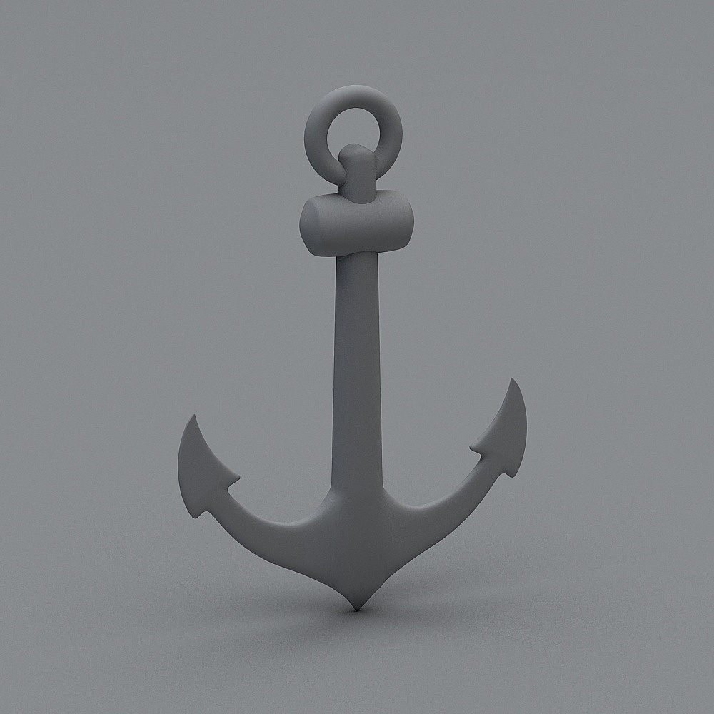 Elegant Gray Anchor 3D model