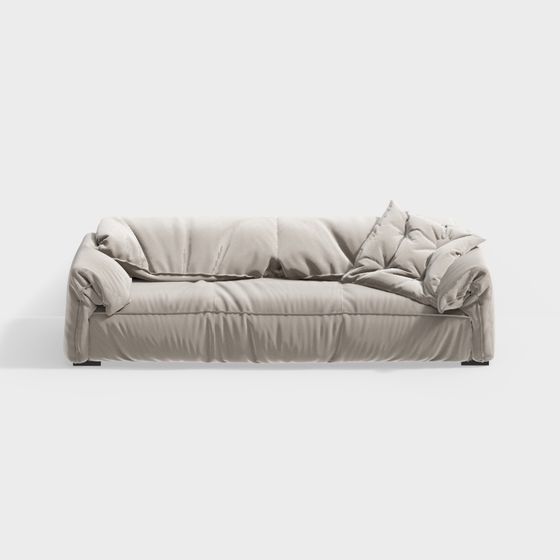 Low-Poly Beige Sofa 3D model