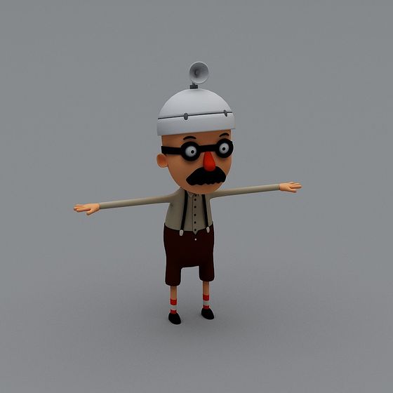 Wise Old Professor 3D model
