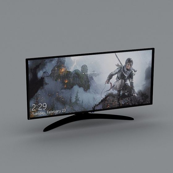Sleek Curved Monitor 3D model