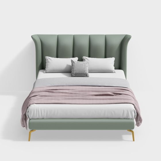 Chic Sage Bed 3D model