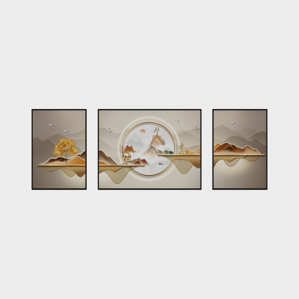 Dragon Craftsman Decoration - New Chinese Style Series - 2+1 Combo Decorative Painting - SLH-7019