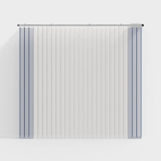 Low-Poly High-Detail Vertical Blinds 3D model