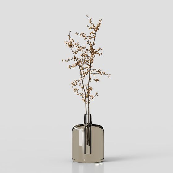 Autumn Branches Flower Vase 3D Model