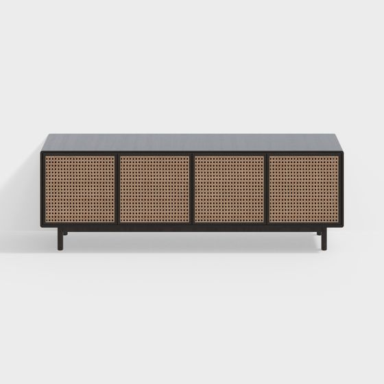 Retro Modern Media Console 3D model