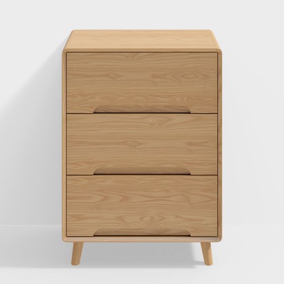 Scandinavian Style Nightstand 3D model