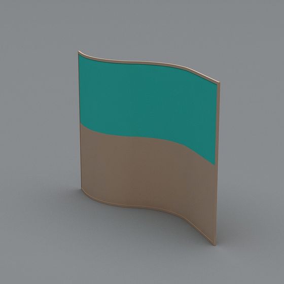 Unique Curved Low-Polygon 3D Model for Modern Design