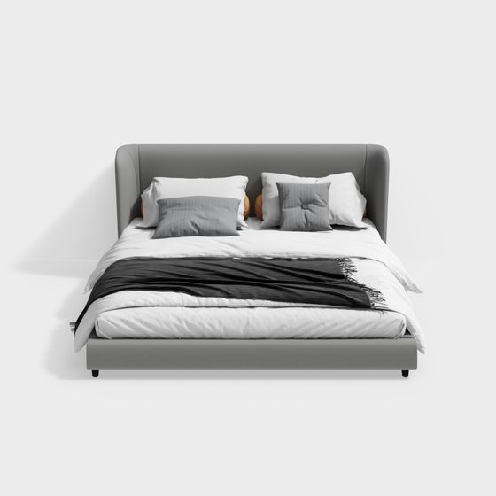 Elegant Minimalist Bed 3D model