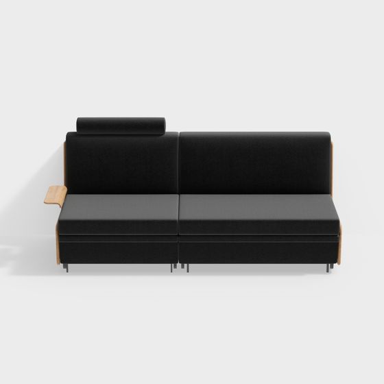 Canapé-lit en blocs de construction - modèle 2090 - noir truffé