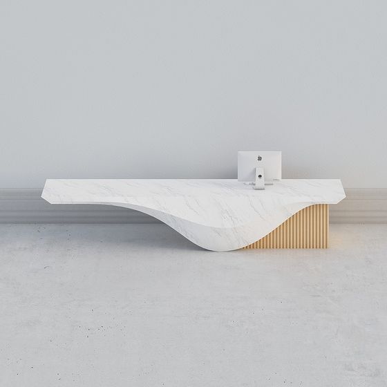 Stylish Low-Poly Office Desk 3D model