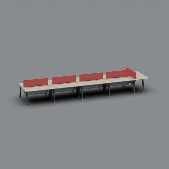 Modern Long Desk 3D model for Functional Workspaces