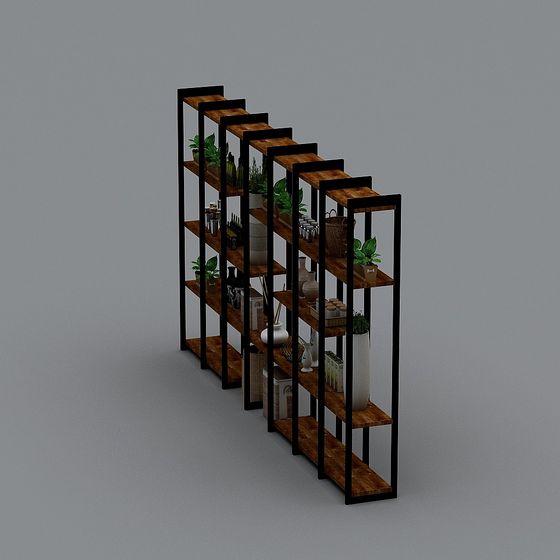 Industrial Style Bookshelf 3D model