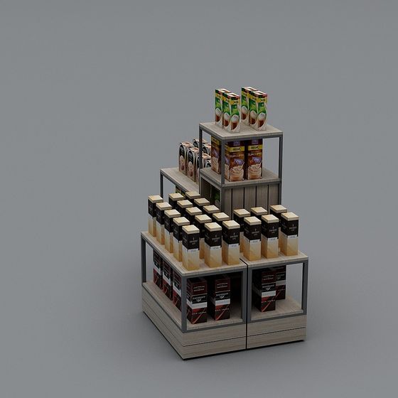 Stylish Low-Poly High-Detail Shelf 3D model