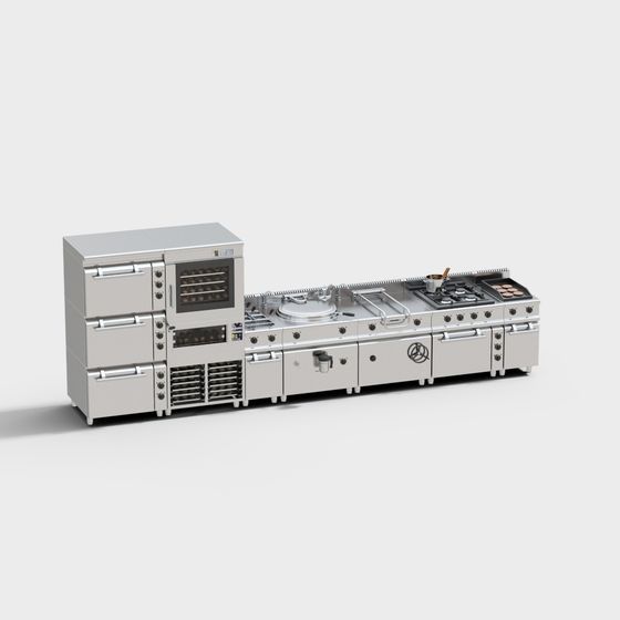 High-Detail Commercial Kitchen Equipment 3D Model