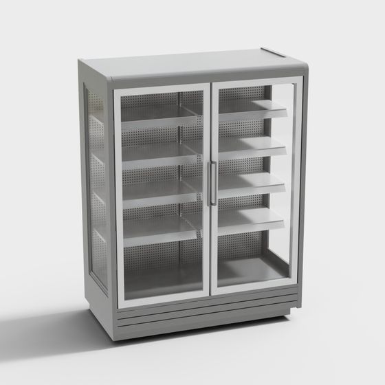 Modern Low-Polygon Refrigerator 3D model