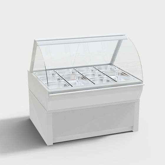 Elegant Ice Cream Display Case 3D model