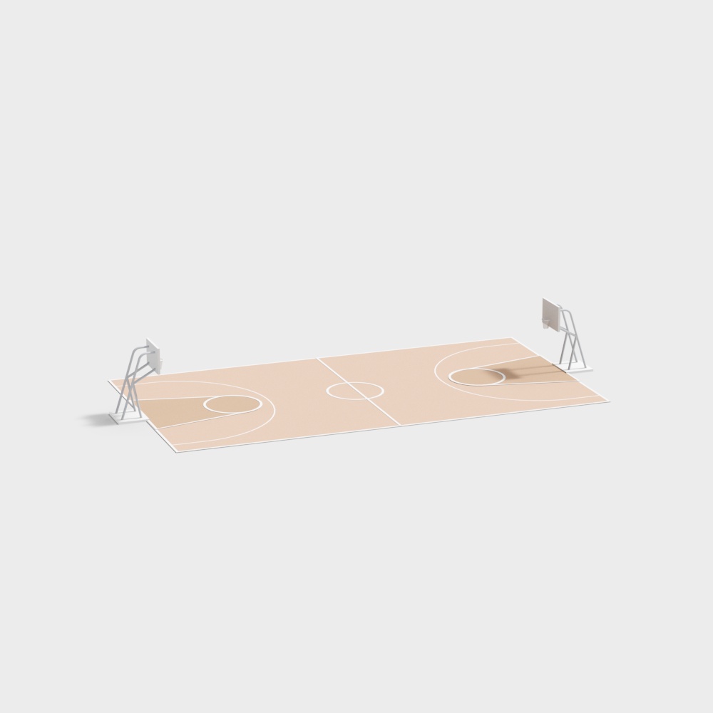 Low-Poly Basketball Court 3D Model