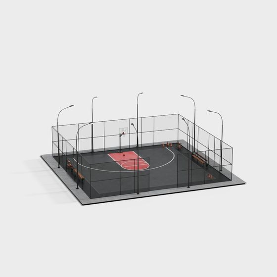 Urban Basketball Court 3D model