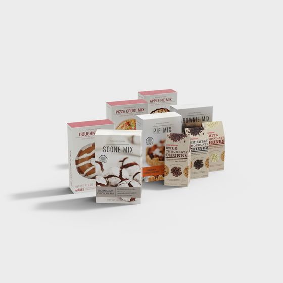 Stylish Low-Poly Baking Product Packaging 3D Model