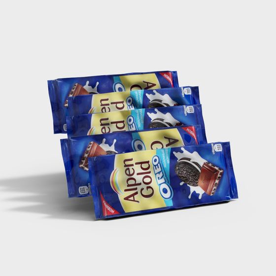Alpen Gold Oreo Chocolate Bar 3D model