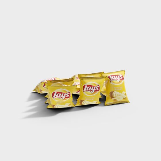 Realistic Low-Poly Lay's Chips 3D model