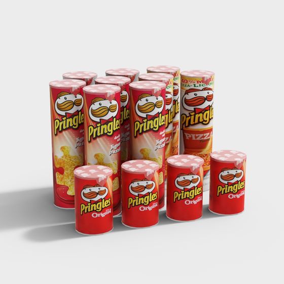 Pringles Low-Poly 3D Model for Design Projects
