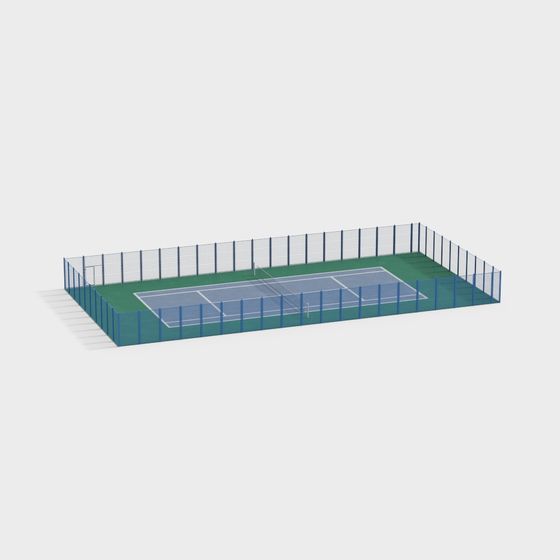 Stylish Tennis Court 3D model for Creative Applications