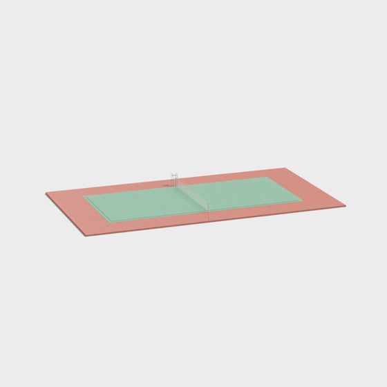 Low-Poly Tennis Court 3D model