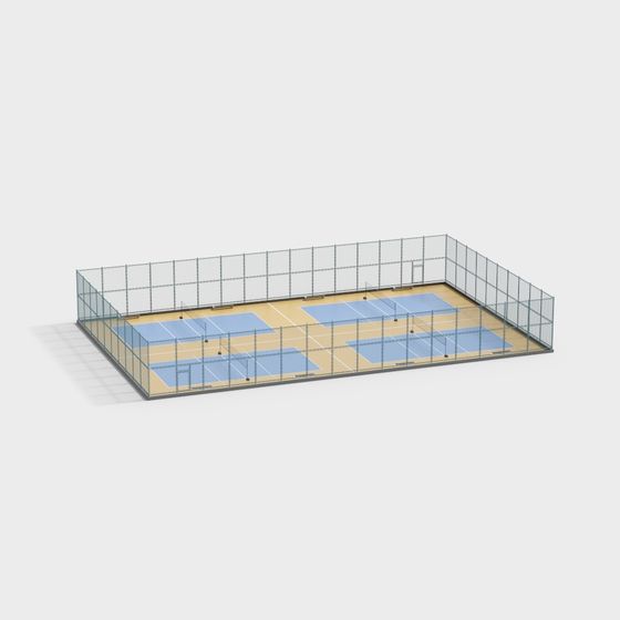 Vibrant Tennis Court 3D model