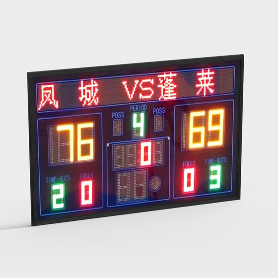Realistic Electronic Scoreboard 3D model for VR Arenas