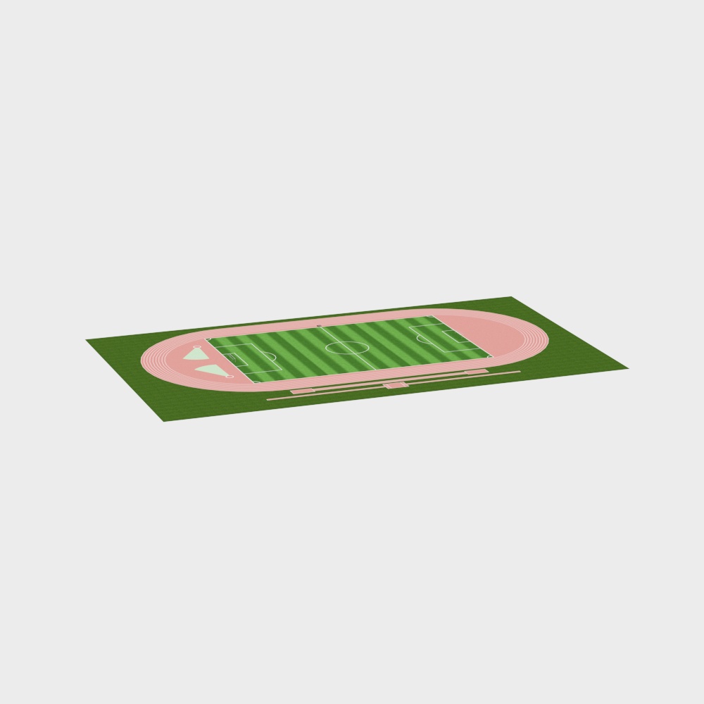 Low-Poly 3D Soccer Field Model