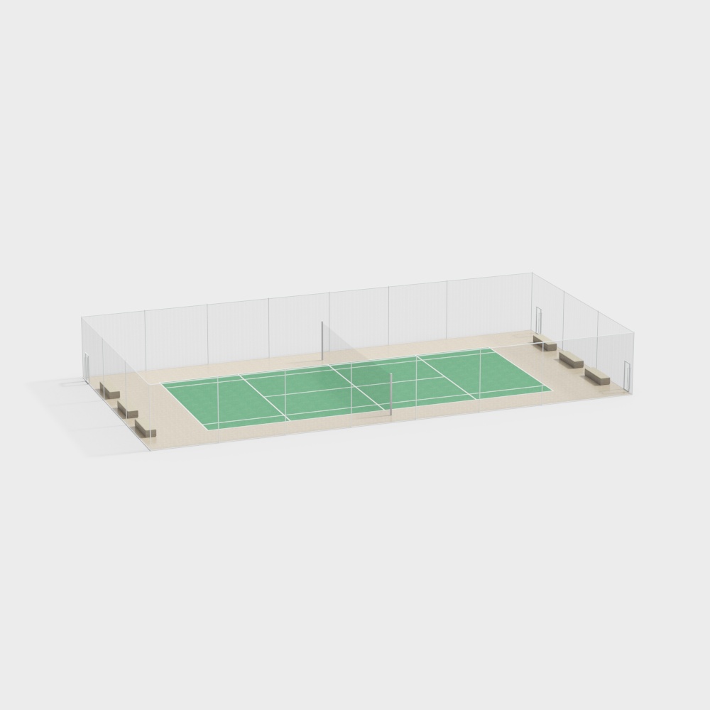 Indoor Tennis Court 3D model