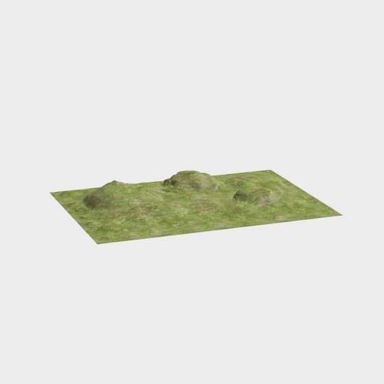 Realistic Grassland Hills 3D model