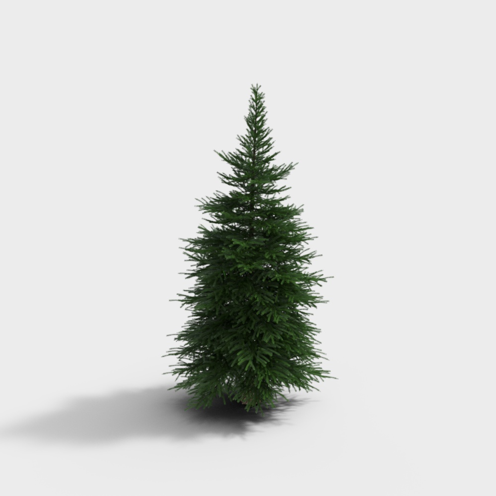 Realistic Low-Polygon Christmas Tree 3D Model