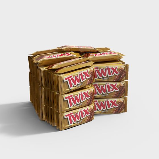 Realistic Twix Chocolate Bar 3D Model