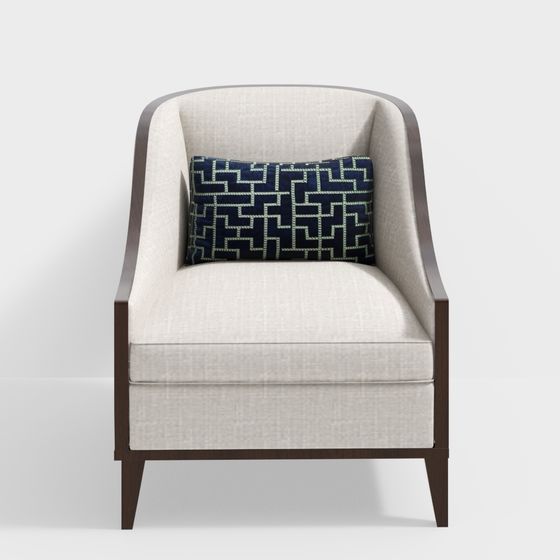 Elegant Low Poly Armchair 3D model