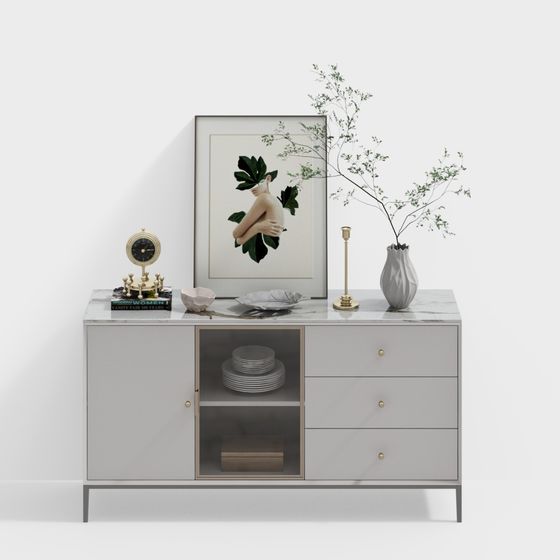 Urban Living Room Side Cabinet 3D model