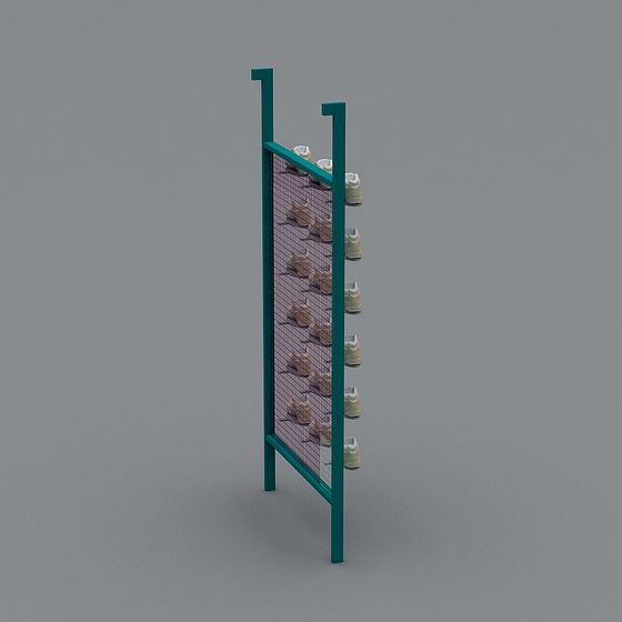 Stylish Low-Polygon Shoe Rack 3D model