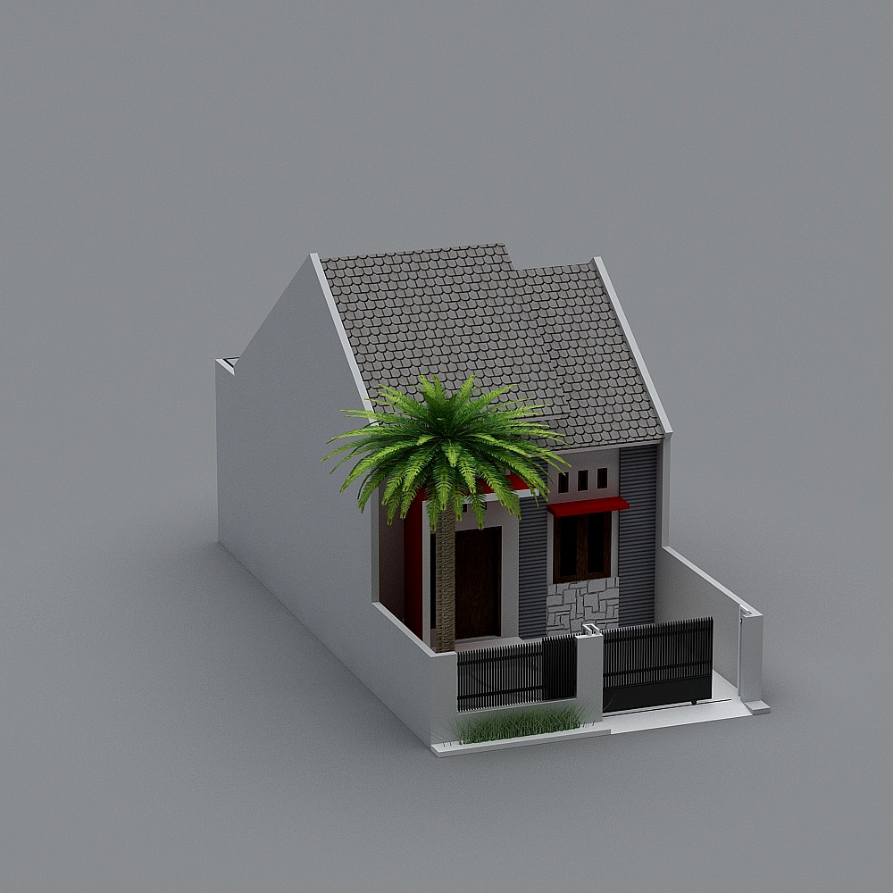 Urban Oasis 3D model - Low Poly Modern House