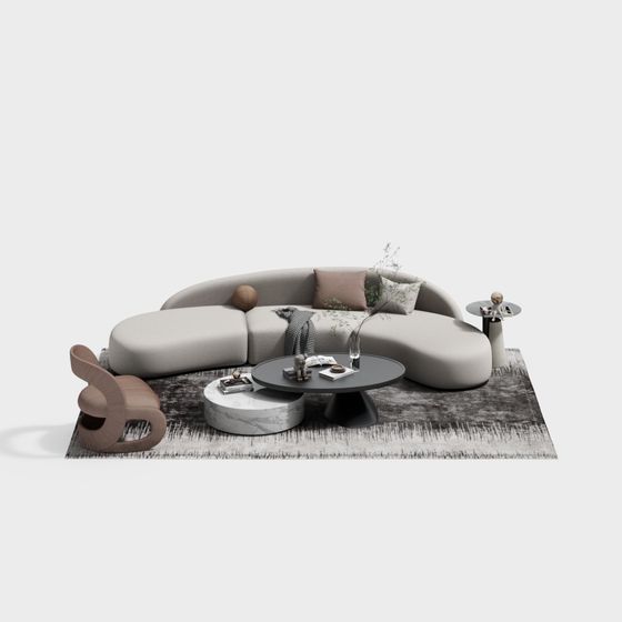 Elegant Sofa 3D model for Modern Interiors